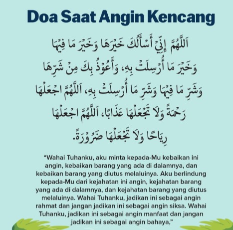 Doa ketika terjadi angin kencang. Foto: NU Online - compleatthought.com